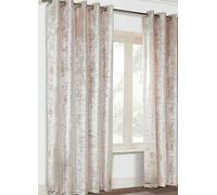 Alan Symonds Crushed Velvet Pair of Lined Eyelet Curtains Pink