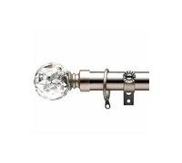 Alan Symonds Crystal Ball 16-19mm Extendable Curtain Pole Silver