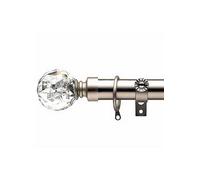 Alan Symonds Crystal Ball 25-28mm Extendable Curtain Pole Silver