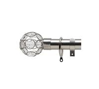 Alan Symonds Crystal Circle 25-28mm Extendable Curtain Pole Silver