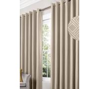 Diamond Blackout Eyelet Ring Top Cream Curtains 66" x 54"