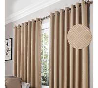 Alan Symonds Diamond Pair of Blackout Eyelet Curtains Silver
