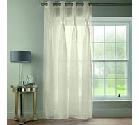 Alan Symonds Diana Dolly Diamante Ring Top Curtain Panel (Cream, 57" x 72" [145x183cm])