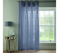 Alan Symonds Diana Dolly Diamante Ring Top Curtain Panel Silver 57x72" (145x183cm)