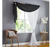 Alan Symonds Double Display Sheer Voile Panel (Black/White, 147cm x 183cm)
