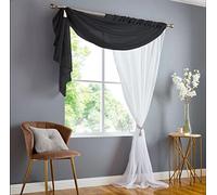 Alan Symonds Double Display Sheer Voile Panel (Black/White, 147cm x 229cm)