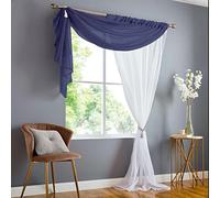 Alan Symonds Double Display Sheer Voile Panel (Navy/White, 147cm x 229cm)