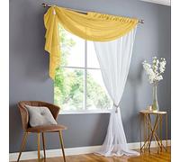 Alan Symonds Double Voile Curtain Panels 183cm - Yellow - 183cm