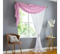 Alan Symonds Double Voile Curtain Panels 183cm - Pink - 183cm