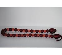 Alan Symonds Earle Crystal Effect And Satin Bead Curtain Tie Backs (Pair), Curtain Hold. Burgundy