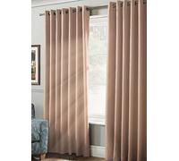 Alan Symonds Essential Pink Plain Ring Top Eyelet Curtains 228 x 228cm - Size: W 228 x D 228cm - Wilko