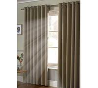 Alan Symonds Essential Beige Plain Ring Top Eyelet Curtains 228 x 228cm - Size: W 228 x D 228cm - Wilko