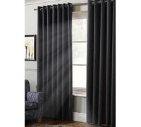 Alan Symonds Plain 95% Blackout Ring Top Curtains 229x229cm Grey