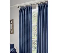 Alan Symonds Essential Blackout Pair of Pencil Pleat Curtains Black