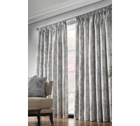 Fiji Lined Taped Pencil Pleat Curtains Alan Symonds Silver 229cm width x 274cm drop