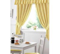 Luxury Living Gingham Yellow 46" x 48" Curtains, Yellow