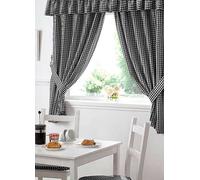 Luxury Living Gingham Black 132" x 10" Curtain Pelmet, Black