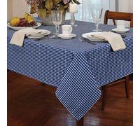 Classic Home Store Alan Symonds Tablecloths Gingham Tablecloth Blue 72" Round, 12401759