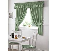 Luxury Living Gingham Green 46" x 48" Curtains, Green