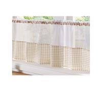 Alan Symonds Gingham Slot Top Voile Cafe Curtain Panel (59" x 24", Beige)