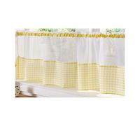 Alan Symonds Gingham Slot Top Voile Cafe Curtain Panel (59" x 24", Yellow)
