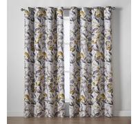 Alan Symonds Giverny Blockout Curtains Thermal Eyelet Header in Yellow | Size: 168 cm width x 137 cm drop Alan Symonds Yellow 168 cm width x 137 cm drop