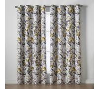 Alan Symonds Giverny Blockout Curtains Thermal Eyelet Header in Yellow | Size: 229 cm width x 274 cm drop Alan Symonds Yellow 229 cm width x 274 cm drop