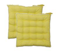 Alan Symonds Indoor/Outdoor Dining Chair Seat Pads Set of 2-40cm x 40cm (Yellow)