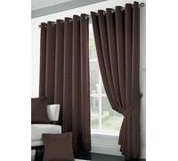 Alan Symonds Madison Ring Top Eyelet Lined Curtains 229x274cm Brown