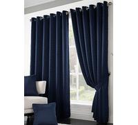 Madison Lined Eyelet Ring Top Curtains Navy 90x90"