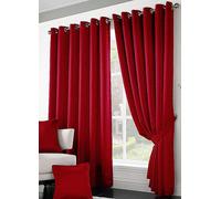 Alan Symonds Madison Lined Pair of Eyelet Curtains Red