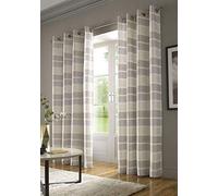 Alan Symonds Moda Lined Voile Embroidered Eyelet Ring Top Curtains (57" x 54", Cream/Silver)