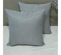 Alan Symonds Plaid Jacquard Cushion Cover 18" x 18" (45cm x 45cm) SET OF 2 (Grey)