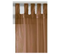 Alan Symonds Plain Sheer Voile Tab Top Curtain Panel (56" x 72", Chocolate)