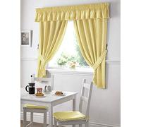 Alan Symonds Ready Made Curtains Gingham Kitchen Curtains Yellow 46 x 42, Fabric, 106.7 l x 116.8 h centimeters