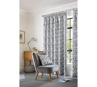 Alan Symonds Scandi Silver and Grey Jacquard Lined Pencil Pleat Taped Top Curtains 117 x 137cm - Size: W 117 x D 137cm - Silver/Grey - Wilko