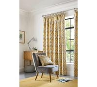 Essential Living Scandi Pencil Pleat Taped Top Curtains Ochre 228cm x 183cm, Yellow