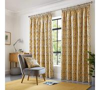 Essential Living Scandi Pencil Pleat Taped Top Curtains Ochre 228cm x 228cm, Yellow