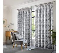Essential Living Scandi Pencil Pleat Taped Top Curtains Silver 117cm x 183cm, Silver