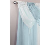 Alan Symonds Tassled Voile Swag Panel - Duck Egg Blue