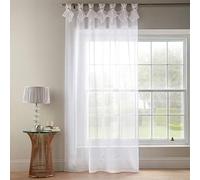 Alan Symonds Tiara Dolly Diamante Tab Top Curtain Panel (White, 57" x 90" [145x229cm])