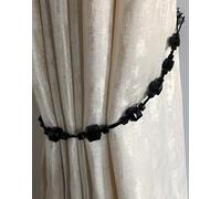 Alan Symonds Tiffany Acrylic Beaded String Curtain Tie Backs - Pair (Black)