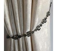 Alan Symonds Tiffany Acrylic Beaded String Curtain Tie Backs - Pair (Smoke)