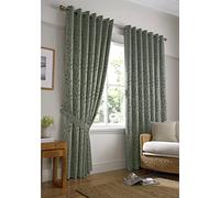 Alan Symonds TIVOLI 90" X 72" SAGE LINED RING TOP CURTAINS - PAIR