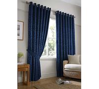 Luxury Living Tivoli Eyelet Ring Top Curtains Navy