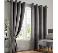 Alan Symonds Velvet 100% Blackout Ring Top 90" X 72" Silver