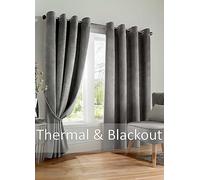 Alan Symonds Velvet 100% Blackout Ring Top 66" X 90" Silver