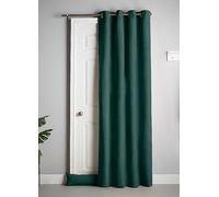 Alan Symonds Velvet Chenille Fleece Interlined Eyelet Door Curtain Green