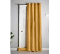 Alan Symonds Velvet Chenille Fleece Interlined Eyelet Door Curtain Ochre