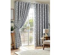 Alan Symonds Victoria Pair of Blackout Eyelet Curtains Blue